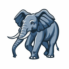 illustration of an elephant, Logo on white background
