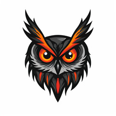 illustration of an owl, Logo on white background