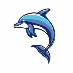illustration of a dolphin, Logo on white background