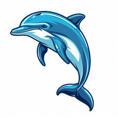 Fototapeta premium illustration of a dolphin, Logo on white background