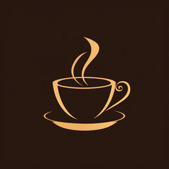 Obraz premium A stylized coffee cup with steam Logo