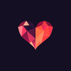 A clean, geometric heart shape Logo