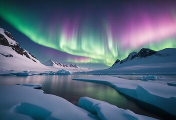 Mesmerizing aurora borealis creating a natural light show in the polar night.