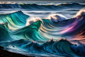 Iridescent waves creating a mesmerizing spectacle
