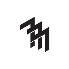 M letter initial logo design