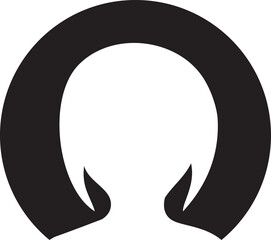 Silhouette Woman in Circle Illustration
