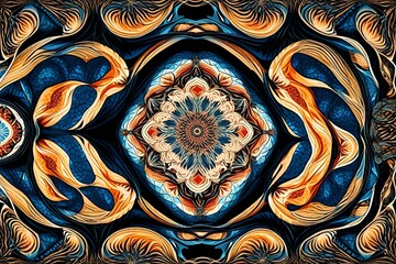 Kaleidoscopic patterns morphing into wavy abstractions