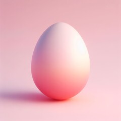 Pastel pink Easter egg isolated on a pastel pink background. Easter holiday concept in minimalism style. Fashion monochromatic composition. Web banner with copy space for design.