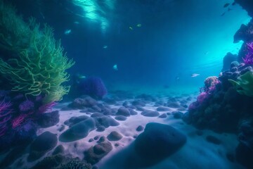 Naklejka na ściany i meble Eerie underwater phenomena in an alien world