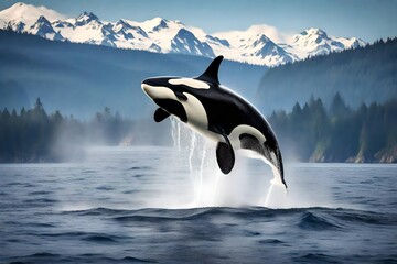 Obraz premium dolphin jumping in the water