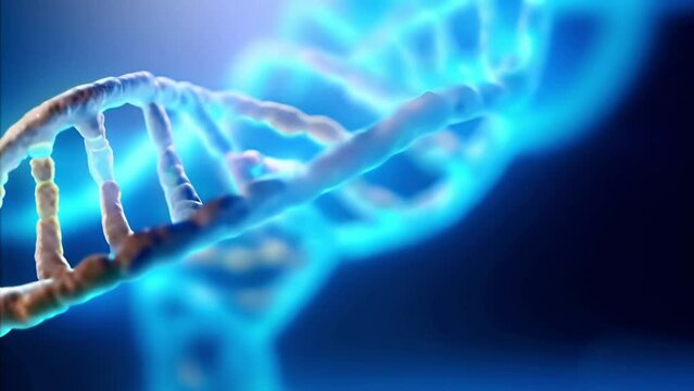 blue dna molecule,  abstract background