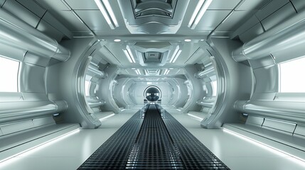 Obraz premium Corridor on a future space station