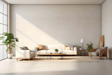 3d render illustration of Interior with sofa and armchair - Ai Generated