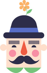 Circus Character with Moustache