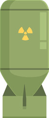 Green nuclear bomb icon cartoon vector. Device power. Battle weapon