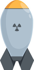 Atomic bomb icon cartoon vector. Combat air reactor. Space warship