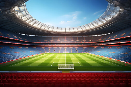 3D render of a large football stadium with seats - Ai Generated