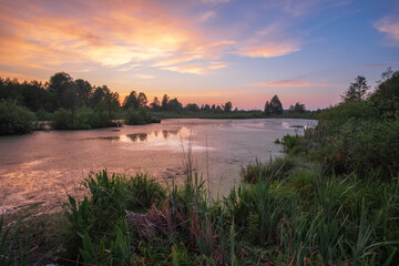 foggy sunrise over the river