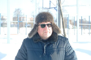 portrait of a man in winter