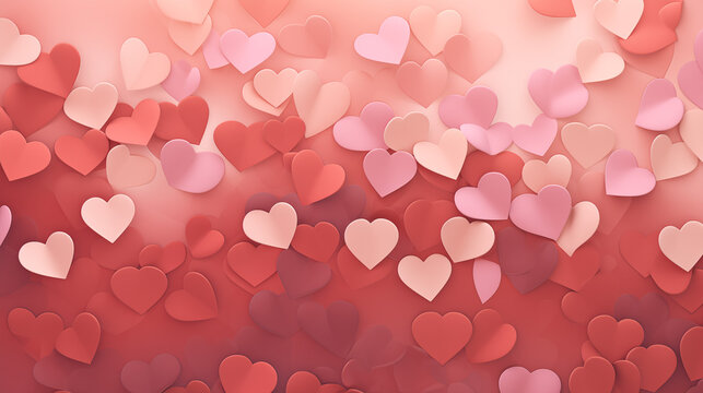 Red Hearts Origami Background HD Wallpapers