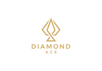 Obraz premium ace diamond logo design, luxury love gold jewelry simple minimalist