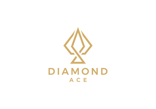 ace diamond logo design, luxury love gold jewelry simple minimalist