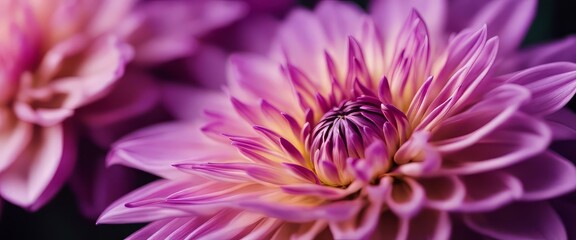 purple dahlia petals macro, floral abstract background. Close up of flower dahlia for background