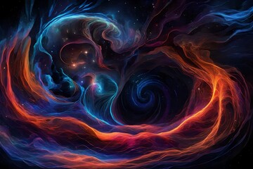 Fototapeta premium A symphony of neon waves in a cosmic symposium