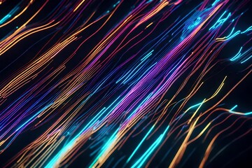 Futuristic data streams forming dynamic waves