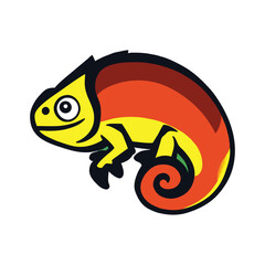 Chameleon graphic vector EPS
