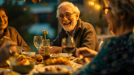 Golden Years: A Heartwarming Dinner Table Scene with Elderly Couple