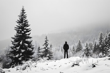 Raw Beauty of Winter: Daylight Casts Soft Shadows on Snowy Forest
