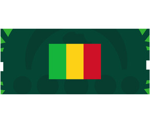 Fototapeta premium Mali Flag African Nations 2023 Teams Countries African Football Symbol Logo Design Vector Illustration