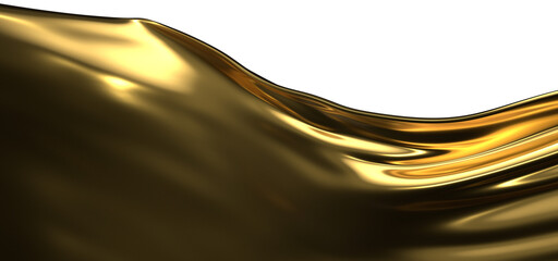 Elegant Reflections: Abstract 3D Gold Cloth Illustration for Reflective Designs