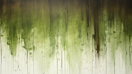 Dark espresso and moss green watercolor drips