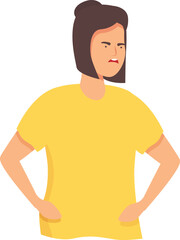 Angry woman icon cartoon vector. Meeting talk. Bad business behavior