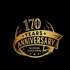 170 years anniversary design template. 170th logo. Vector and illustration.