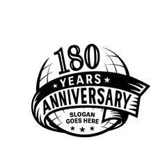 180 years anniversary design template. 180th logo. Vector and illustration.