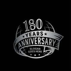 180 years anniversary design template. 180th logo. Vector and illustration.