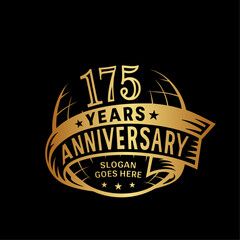 175 years anniversary design template. 175th logo. Vector and illustration. - obrazy, fototapety, plakaty