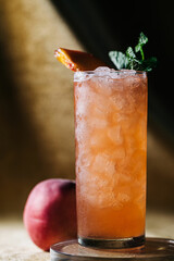 cocktail with ice and mint