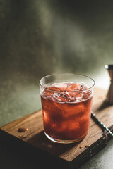 glass of cola with ice