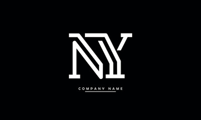 NY, YN, N, Y Abstract Letters Logo Monogram - obrazy, fototapety, plakaty