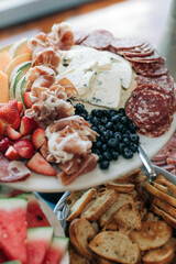 salami and cheese on a plate