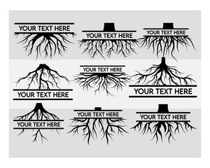 Root Split Monogram, Root Monogram Svg, Root SVG, Root Silhouette, Tree Root, Family Tree, Root Hair, Taproot, Root Clipart, Vector, SVG