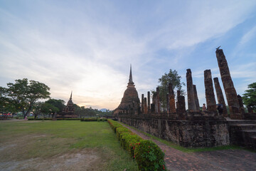Sukhothai Historical Park festival, buddha pagoda stupa in a temple, Sukhothai, Thailand. Thai...
