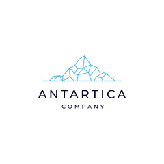 iceberg geometric logo design in trendy linear line style illustration