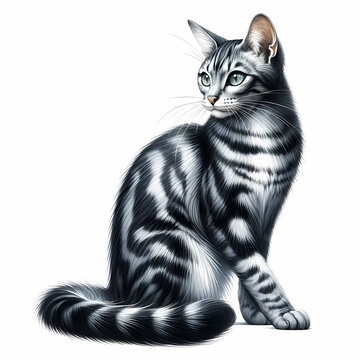 clip art image of a graceful cat