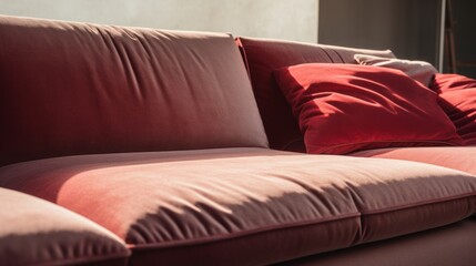 Obraz premium easy and comfort home lifesyle simple and minimal decorating soft comfort pillow armchair with daylight from window home interior design concept background