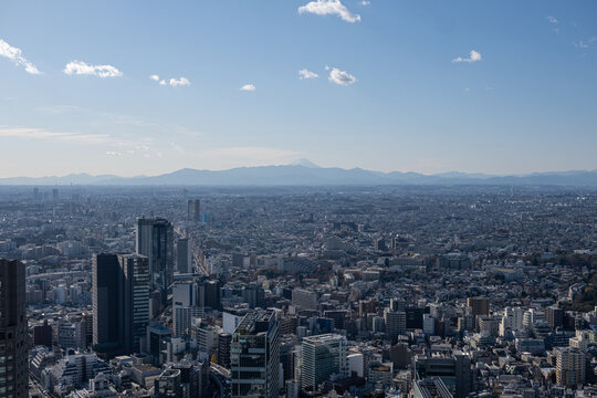 View of Shibuya sky at Tokyo and ypu can see Fuji mountain
